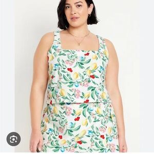 Old Navy Linen Blend Crop Top | Lemons